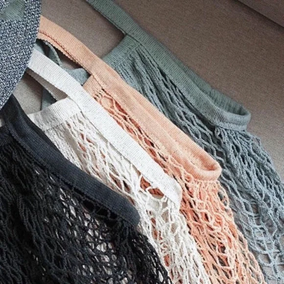 French Market Net Tote Bag Cool Blue - Picture 3 of 8